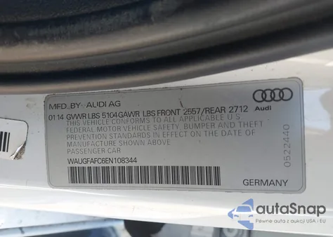 2014 Audi A6 2.0T Premium из США, поврежденный, VIN WAUGFAFC6EN108344